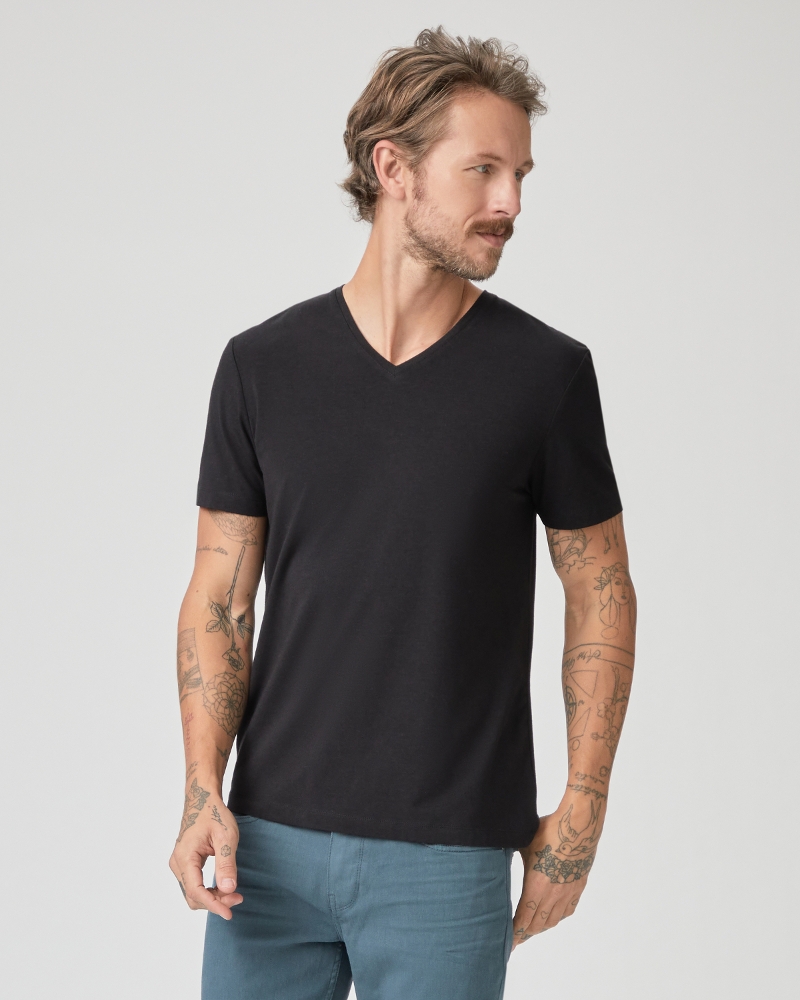 Grayson V Neck Tee - Black